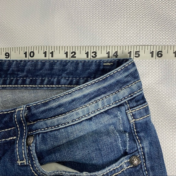 ReRock for Express Barely Boot Stretch Womens Blue Denim Jean Size 6 R - Picture 8 of 13